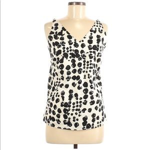 Banana Republic Ivory Polka Dot Sleeveless Camisole Blouse